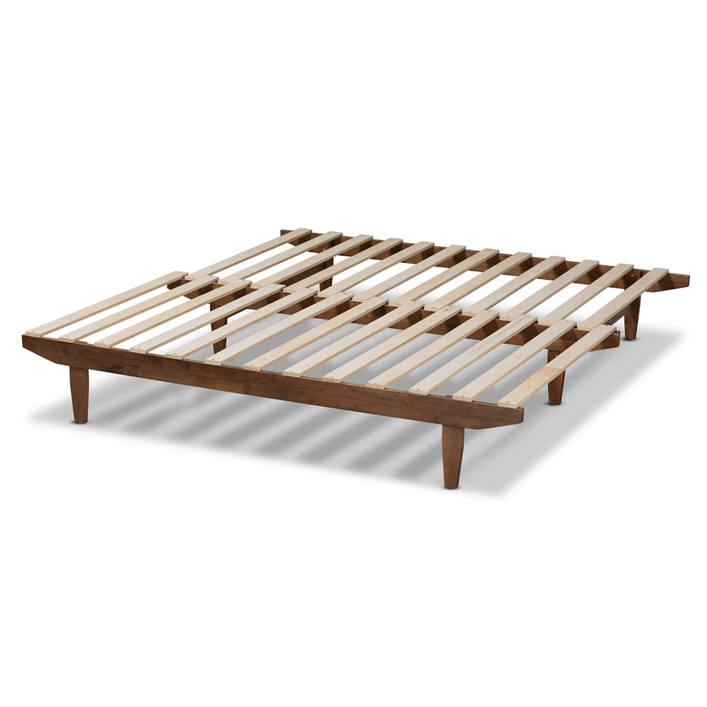 Baxton Studio Hiro Modern And Contemporary Walnut Finished Wood Expandable Twin Size To King Size Bed Frame