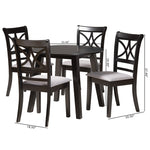 Load image into Gallery viewer, Baxton Studio Brooke Modern Grey Fabric And Dark Brown Finished Wood 5-Piece Dining Set
