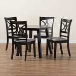 Load image into Gallery viewer, Baxton Studio Brooke Modern Grey Fabric And Dark Brown Finished Wood 5-Piece Dining Set
