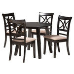 Load image into Gallery viewer, Baxton Studio Brooke Modern Beige Fabric And Dark Brown Finished Wood 5-Piece Dining Set
