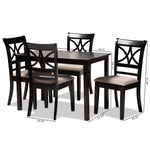 Load image into Gallery viewer, Baxton Studio Clarke Modern And Contemporary Sand Fabric Upholstered And Espresso Brown Finished Wood 5-Piece Dining Set
