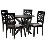 Load image into Gallery viewer, Baxton Studio Karel Modern Grey Fabric And Espresso Brown Finished Wood 5-Piece Dining Set
