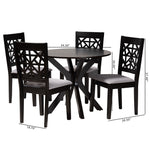 Load image into Gallery viewer, Baxton Studio Karel Modern Grey Fabric And Espresso Brown Finished Wood 5-Piece Dining Set
