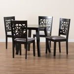 Load image into Gallery viewer, Baxton Studio Aiden Modern Grey Fabric And Dark Brown Finished Wood 5-Piece Dining Set
