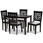 Load image into Gallery viewer, Baxton Studio Jackson Modern And Contemporary Grey Fabric Upholstered And Espresso Brown Finished Wood 5-Piece Dining Set
