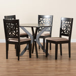 Load image into Gallery viewer, Baxton Studio Karel Modern Beige Fabric And Espresso Brown Finished Wood 5-Piece Dining Set
