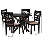 Load image into Gallery viewer, Baxton Studio Karel Modern Beige Fabric And Espresso Brown Finished Wood 5-Piece Dining Set
