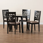 Load image into Gallery viewer, Baxton Studio Aiden Modern Beige Fabric And Dark Brown Finished Wood 5-Piece Dining Set
