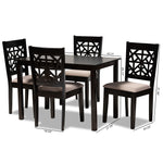 Load image into Gallery viewer, Baxton Studio Jackson Modern And Contemporary Sand Fabric Upholstered And Espresso Brown Finished Wood 5-Piece Dining Set
