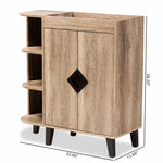 Load image into Gallery viewer, Baxton Studio Wales Modern And Contemporary Rustic Oak Finished Wood 2-Door Shoe Storage Cabinet With Open Shelves
