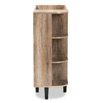 Load image into Gallery viewer, Baxton Studio Wales Modern And Contemporary Rustic Oak Finished Wood 2-Door Shoe Storage Cabinet With Open Shelves
