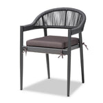 Load image into Gallery viewer, Baxton Studio Wendell Modern And Contemporary Grey Finished Rope And Metal Outdoor Dining Chair
