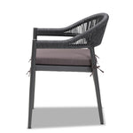 Load image into Gallery viewer, Baxton Studio Wendell Modern And Contemporary Grey Finished Rope And Metal Outdoor Dining Chair
