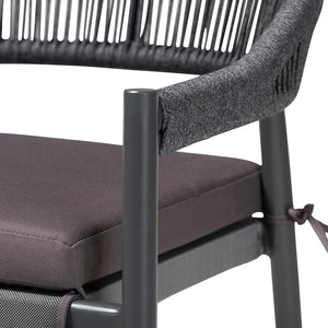 Baxton Studio Wendell Modern And Contemporary Grey Finished Rope And Metal Outdoor Dining Chair