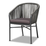 Load image into Gallery viewer, Baxton Studio Marcus Modern And Contemporary Grey Finished Rope And Metal Outdoor Dining Chair
