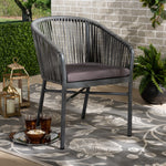 Load image into Gallery viewer, Baxton Studio Marcus Modern And Contemporary Grey Finished Rope And Metal Outdoor Dining Chair
