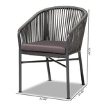 Load image into Gallery viewer, Baxton Studio Marcus Modern And Contemporary Grey Finished Rope And Metal Outdoor Dining Chair
