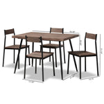 Load image into Gallery viewer, Baxton Studio Mave Modern And Contemporary Walnut Finished Wood And Black Metal 5-Piece Dining Set
