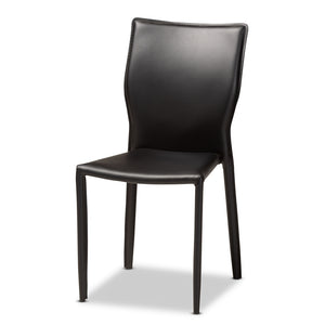 Baxton Studio Heidi Modern And Contemporary Black Faux Leather Upholstered 4-Piece Dining Chair Set