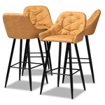 Load image into Gallery viewer, Baxton Studio Catherine Modern And Contemporary Tan Faux Leather Upholstered And Black Metal 4-Piece Bar Stool Set
