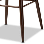 Load image into Gallery viewer, BAXTON STUDIO CATHERINE MODERN AND CONTEMPORARY GREY VELVET FABRIC UPHOLSTERED AND WALNUT FINISHED 4-PIECE BAR STOOL SET
