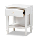 Load image into Gallery viewer, Baxton Studio Naomi Classic And Transitional White Finished Wood 1-Drawer Bedroom Nightstand
