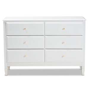 Baxton Studio Naomi Classic And Transitional White Finished Wood 6-Drawer Bedroom Dresser