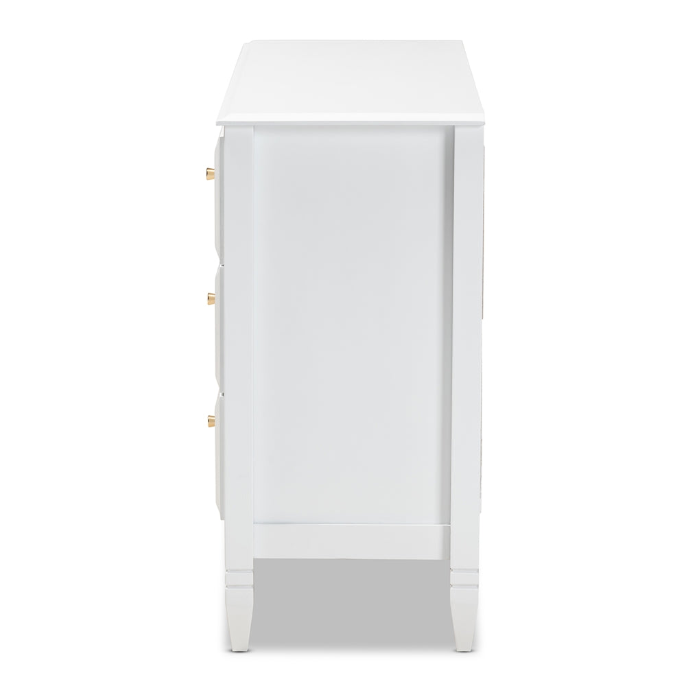 Baxton Studio Naomi Classic And Transitional White Finished Wood 6-Drawer Bedroom Dresser