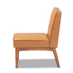 Load image into Gallery viewer, Baxton Studio Arvid Mid-Century Modern Tan Faux Leather Upholstered And Walnut Brown Finished Wood Dining Chair
