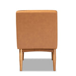 Load image into Gallery viewer, Baxton Studio Arvid Mid-Century Modern Tan Faux Leather Upholstered And Walnut Brown Finished Wood Dining Chair
