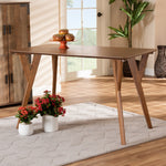 Load image into Gallery viewer, Baxton Studio Sahar Mid-Century Modern Transitional Walnut Brown Finished Wood Dining Table
