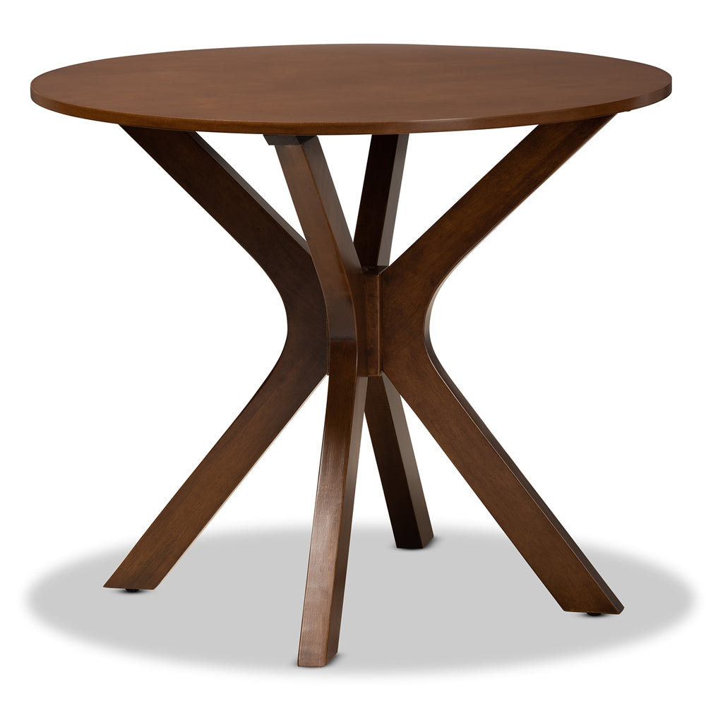 Baxton Studio Kenji Modern and Contemporary Finished 35-Inch-Wide Round Wood Dining Table