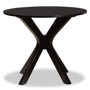 Baxton Studio Kenji Modern And Contemporary Dark Brown Finished 34-Inch-Wide Round Wood Dining Table