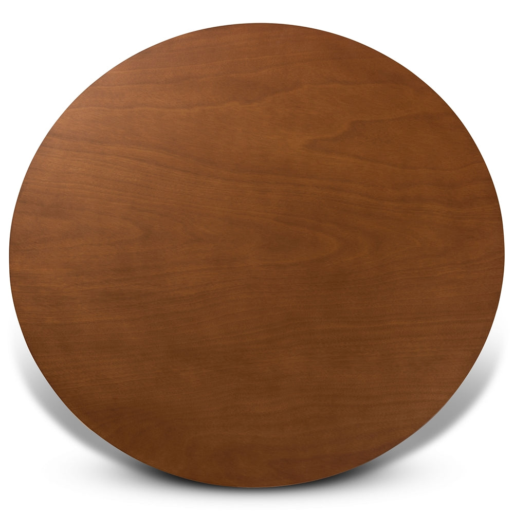 Baxton Studio Kenji Modern And Contemporary Walnut Brown Finished 45-Inch-Wide Round Wood Dining Table