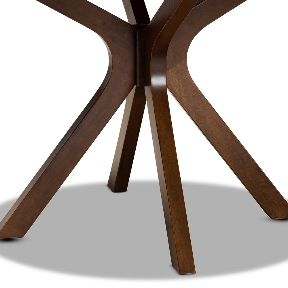 BAXTON STUDIO KENJI MODERN AND CONTEMPORARY WALNUT BROWN FINISHED 45-INCH-WIDE ROUND WOOD DINING TABLE