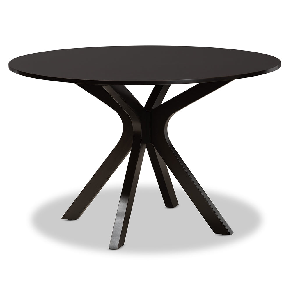 Baxton Studio Kenji Modern And Contemporary Dark Brown Finished 45-Inch-Wide Round Wood Dining Table