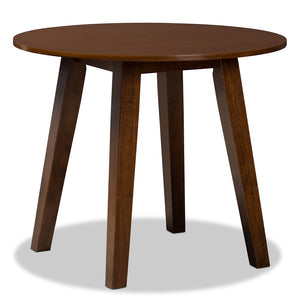 Baxton Studio Ela Modern And Contemporary Walnut Brown Finished 35-Inch-Wide Round Wood Dining Table