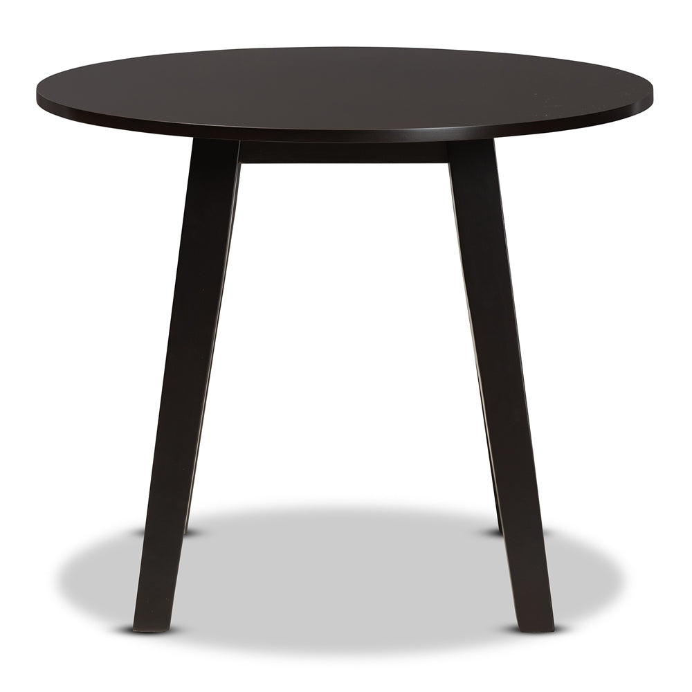 Baxton Studio Ela Modern And Contemporary Dark Brown Finished 35-Inch-Wide Round Wood Dining Table