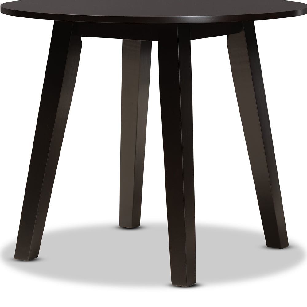 BAXTON STUDIO ELA MODERN AND CONTEMPORARY DARK BROWN FINISHED 35-INCH-WIDE ROUND WOOD DINING TABLE