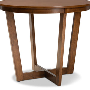 BAXTON STUDIO ALAYNA MODERN AND CONTEMPORARY WALNUT BROWN FINISHED 35-INCH-WIDE ROUND WOOD DINING TABLE