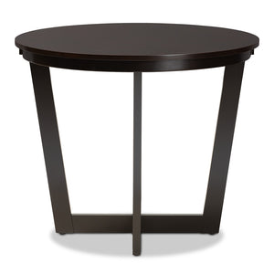 Baxton Studio Alayna Modern And Contemporary Dark Brown Finished 35-Inch-Wide Round Wood Dining Table