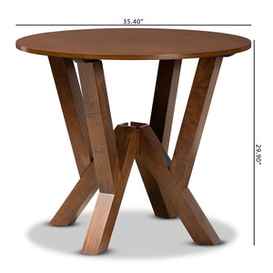 Baxton Studio Irene Modern And Contemporary Walnut Brown Finished 35-Inch-Wide Round Wood Dining Table