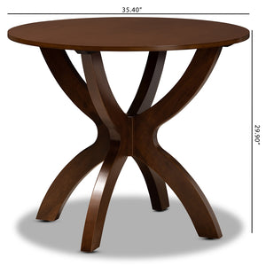 Baxton Studio Tilde Modern And Contemporary Walnut Brown Finished 35-Inch-Wide Round Wood Dining Table