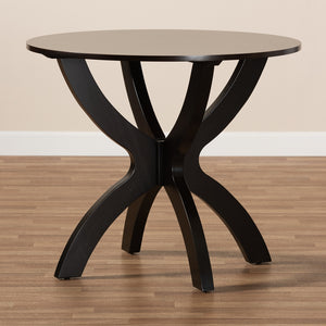 Baxton Studio Tilde Modern And Contemporary Dark Brown Finished 35-Inch-Wide Round Wood Dining Table