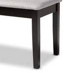 Load image into Gallery viewer, BAXTON STUDIO TERESA MODERN AND CONTEMPORARY TRANSITIONAL GREY FABRIC UPHOLSTERED AND DARK BROWN FINISHED WOOD DINING BENCH
