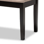 Load image into Gallery viewer, BAXTON STUDIO TERESA MODERN AND CONTEMPORARY TRANSITIONAL SAND FABRIC UPHOLSTERED AND DARK BROWN FINISHED WOOD DINING BENCH
