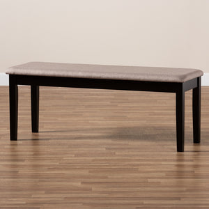 Baxton Studio Teresa Modern And Contemporary Transitional Sand Fabric Upholstered And Dark Brown Finished Wood Dining Bench