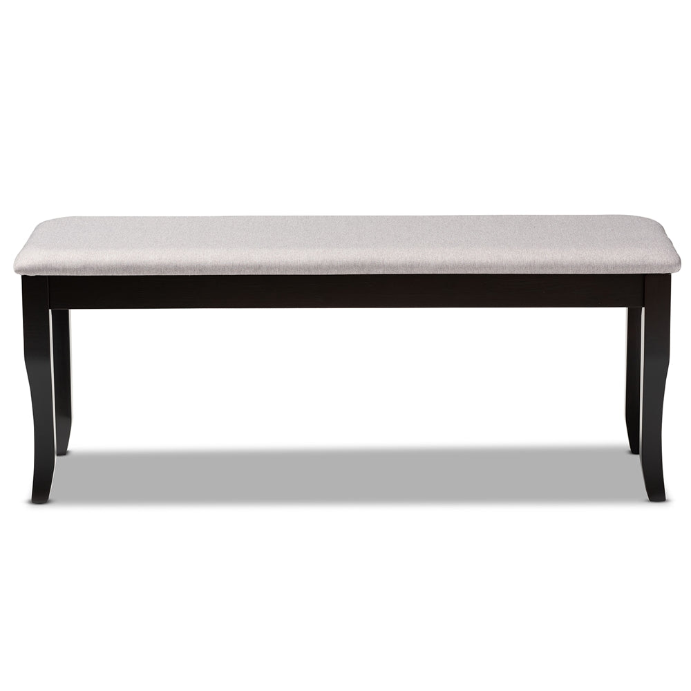 Baxton Studio Cornelie Modern And Contemporary Transitional Grey Fabric Upholstered And Dark Brown Finished Wood Dining Bench