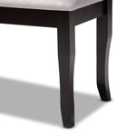 Load image into Gallery viewer, BAXTON STUDIO CORNELIE MODERN AND CONTEMPORARY TRANSITIONAL GREY FABRIC UPHOLSTERED AND DARK BROWN FINISHED WOOD DINING BENCH
