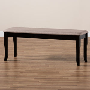 Baxton Studio Cornelie Modern And Contemporary Transitional Sand Fabric Upholstered And Dark Brown Finished Wood Dining Bench